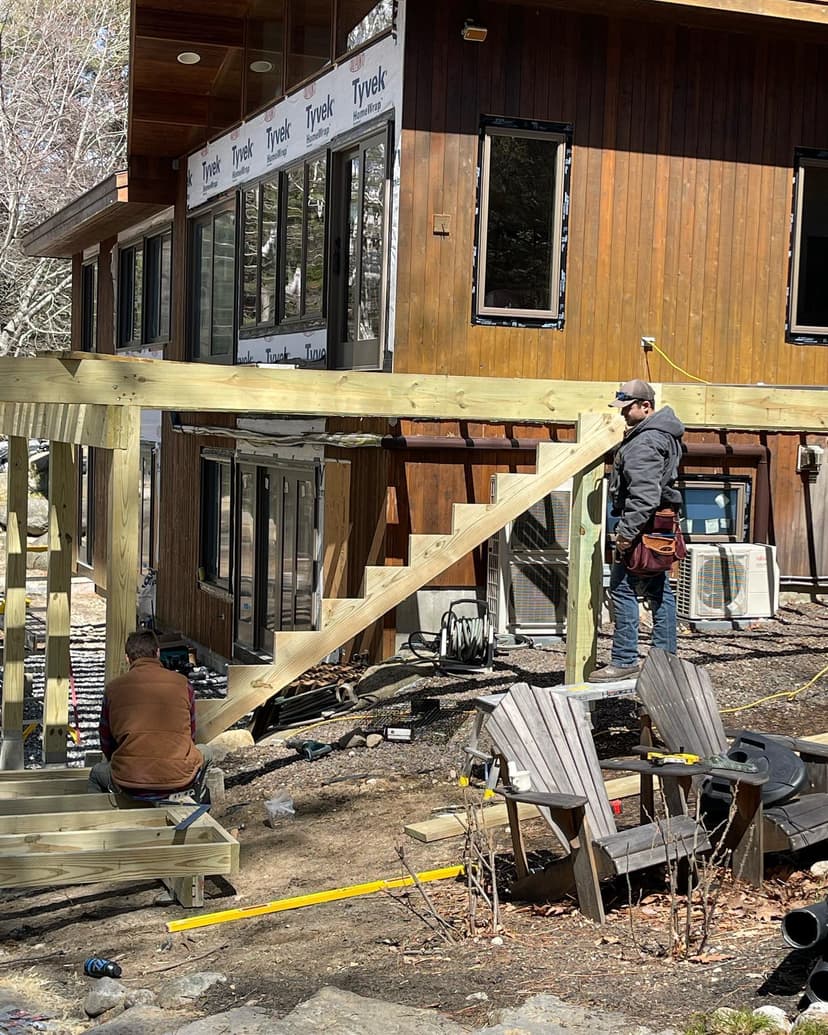 Deck framing in progress